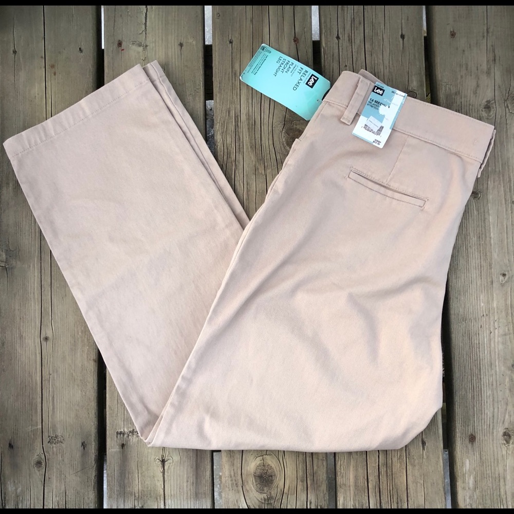 Lee Relaxed Fit Plain Front British Khaki 14
